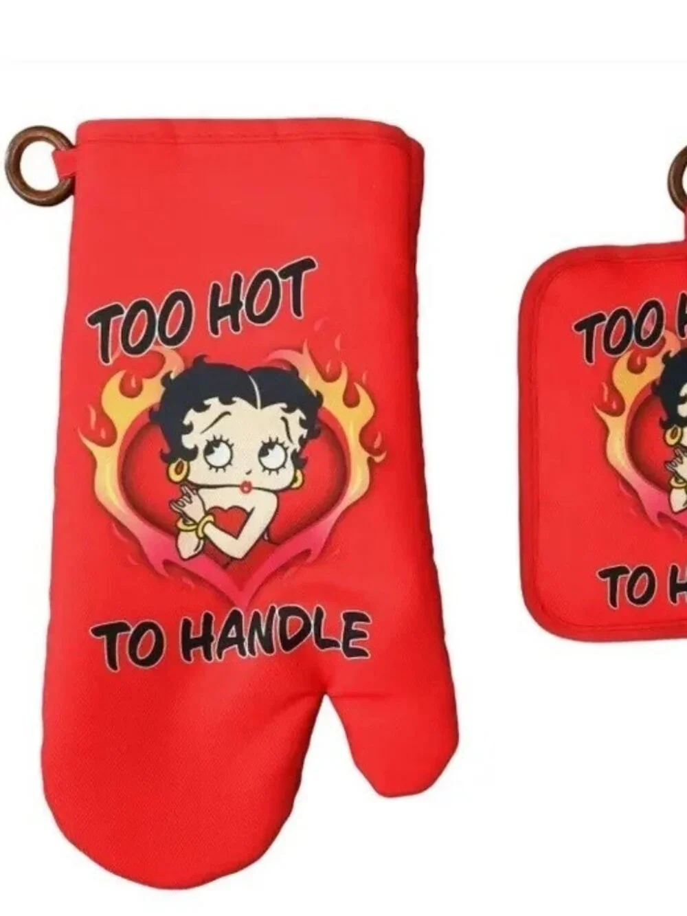Betty Boop Pot Holder/Oven Mitt Set - Too Hot to Handle